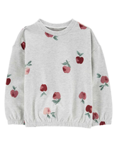 Blusão bebê moletom fechado maçã cinza | Carter's