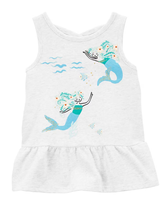 Regata infantil sereias com babado branca | Carter's
