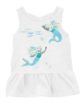 Regata infantil sereias com babado branca | Carter's