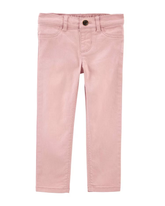 Calça jeans color infantil bolso de coração rosa | Carter's