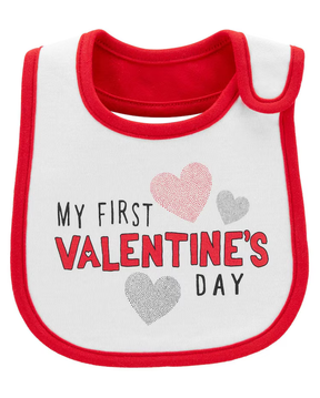 Babador my first valentine's day cinza | Carter's