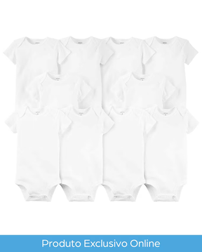 Kit body bebê 10 peças manga curta branco | Carter's