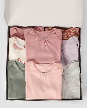 Kit body bebê 8 peças manga curta lisos e cerejas + caixa presente M multicor | Carter's