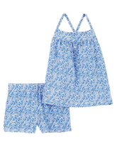 Conjunto curto infantil 2 peças verão floral azul | Carter's