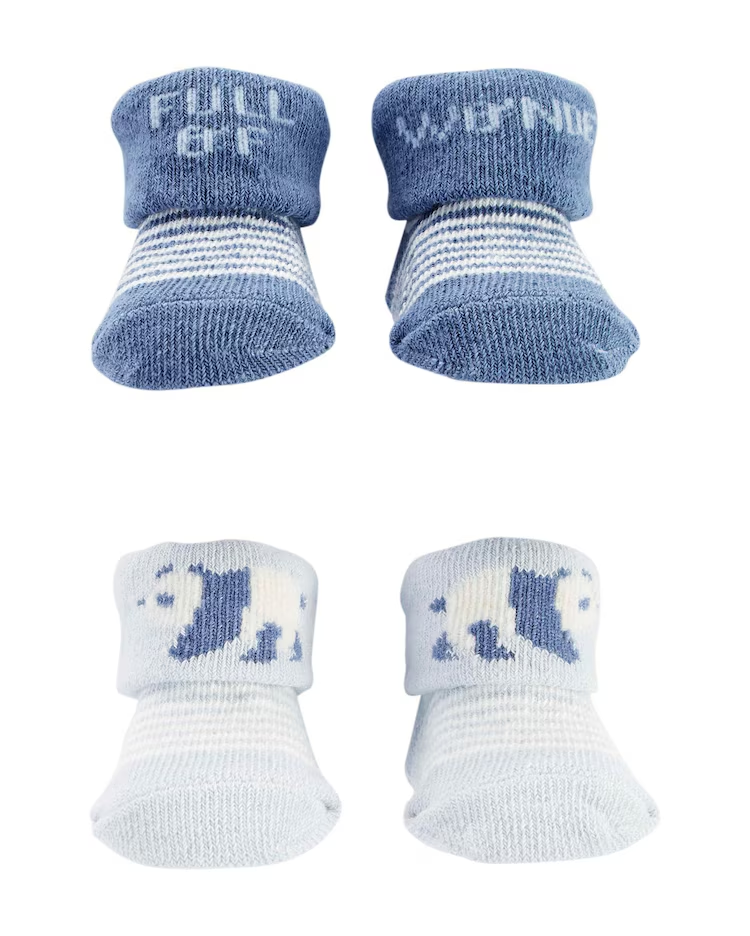 Kit meia bebê 2 pares listrado panda multicor | Carter's