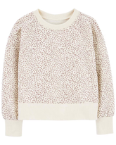 Blusa de moletom infantil animal print bege | Carter's