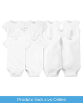 Kit body bebê 10 peças manga curta e regata branco | Carter's