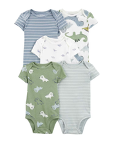 Kit body bebê 5 peças dinossauro listrado multicor | Carter's