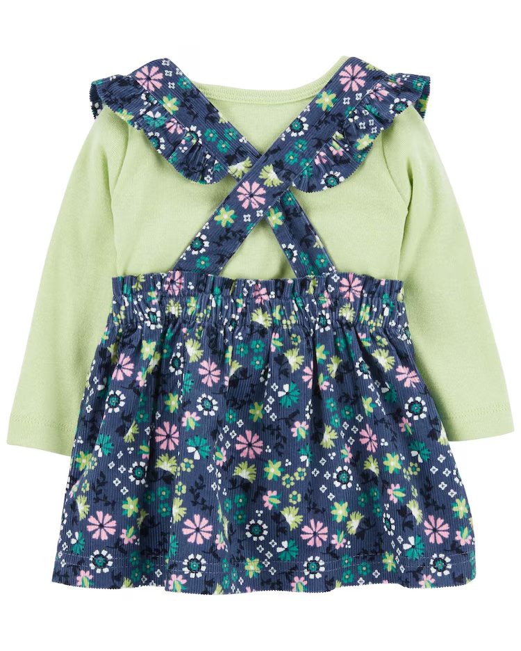 Salopete bebê 2 peças floral com meias multicor | Carter's