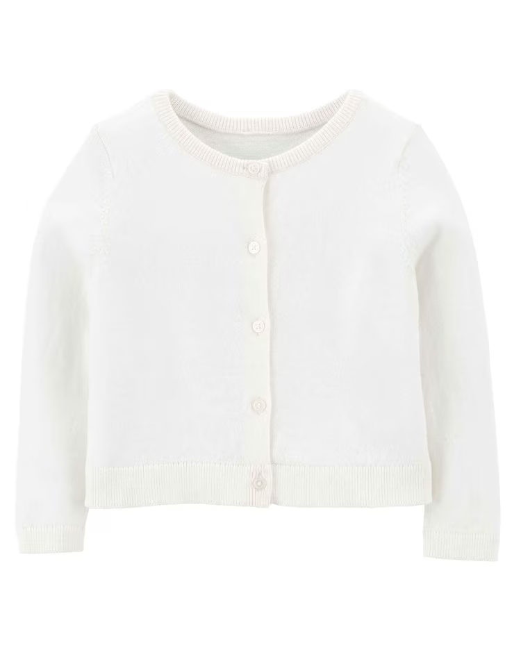 Cardigan Infantil Carter's Branco Tam 2 a 5