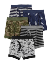 Kit Cueca Infantil Boxer Listras Foguete Cinza/Azul Carter's Tam 2 a 7