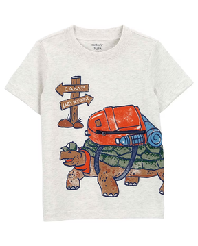 Camiseta infantil manga curta tartaruga aventureira branca | Carter's
