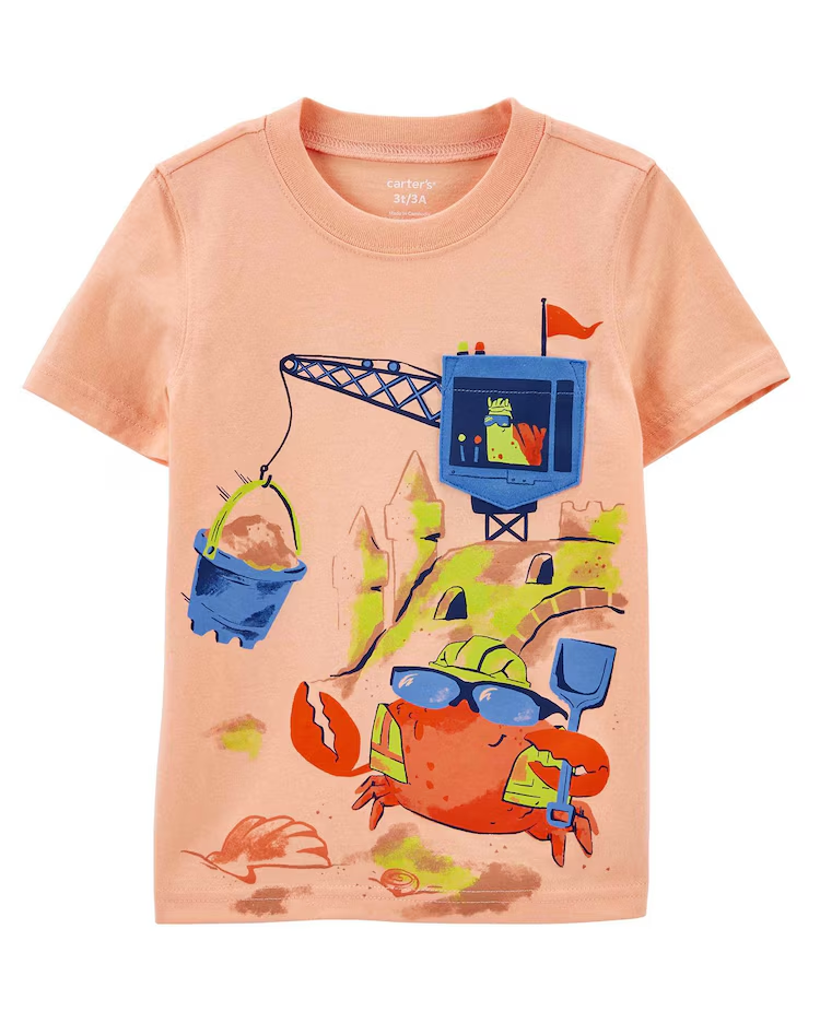 Camiseta infantil manga curta sirizinho rosa | Carter's
