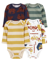 Kit body bebê 4 peças com listras multicor | Carter's 