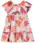 Vestido infantil evasê folhagem multicor | Carter's