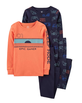 Pijama longo infantil 4 peças epic gamer multicor | Carter's