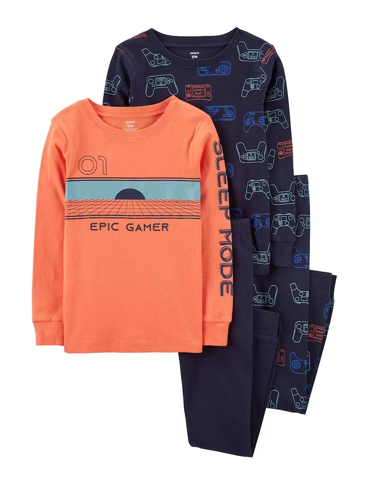 Pijama longo infantil 4 peças epic gamer multicor | Carter's