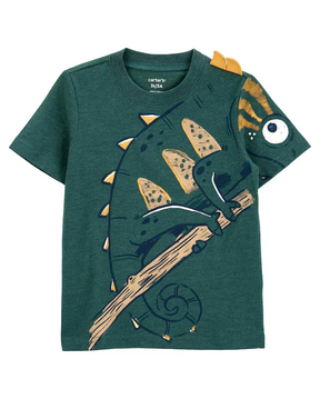 Camiseta infantil camaleão camuflado verde | Carter's