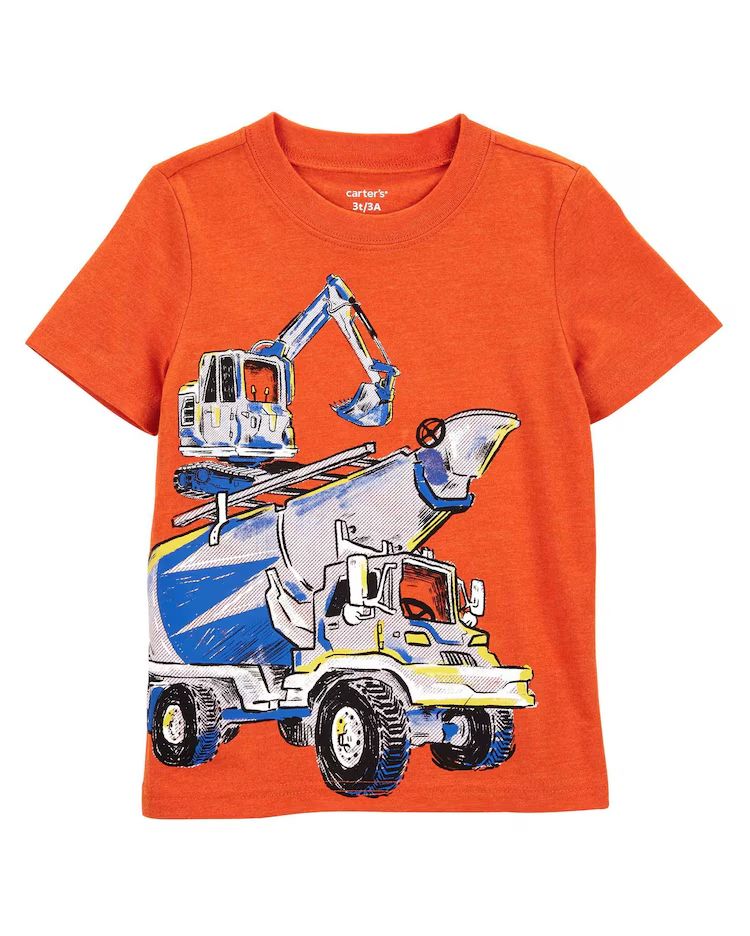 Camiseta infantil manga curta caminhão laranja | Carter's