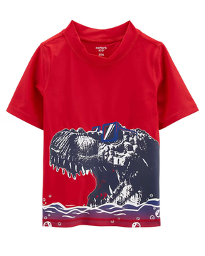 Camiseta praia infantil dinossauro de óculos vermelha | Carter's