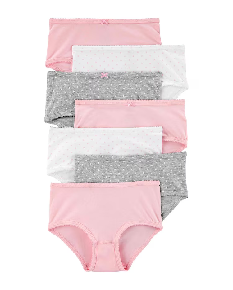 Kit Calcinha 7 Peças Carter's - Rosa/Cinza/Branco