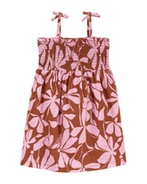 Vestido infantil floral lastex marrom | Carter's