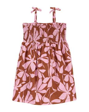 Vestido infantil floral lastex marrom | Carter's