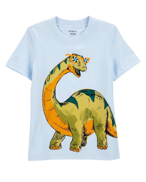 Camiseta infantil manga curta de dinossauro branca | Carter's