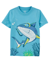 Camiseta infantil manga curta tubarãozinho azul | Carter's