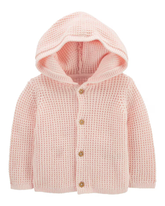 Casaco bebê tricot com fios rosa | Carter's