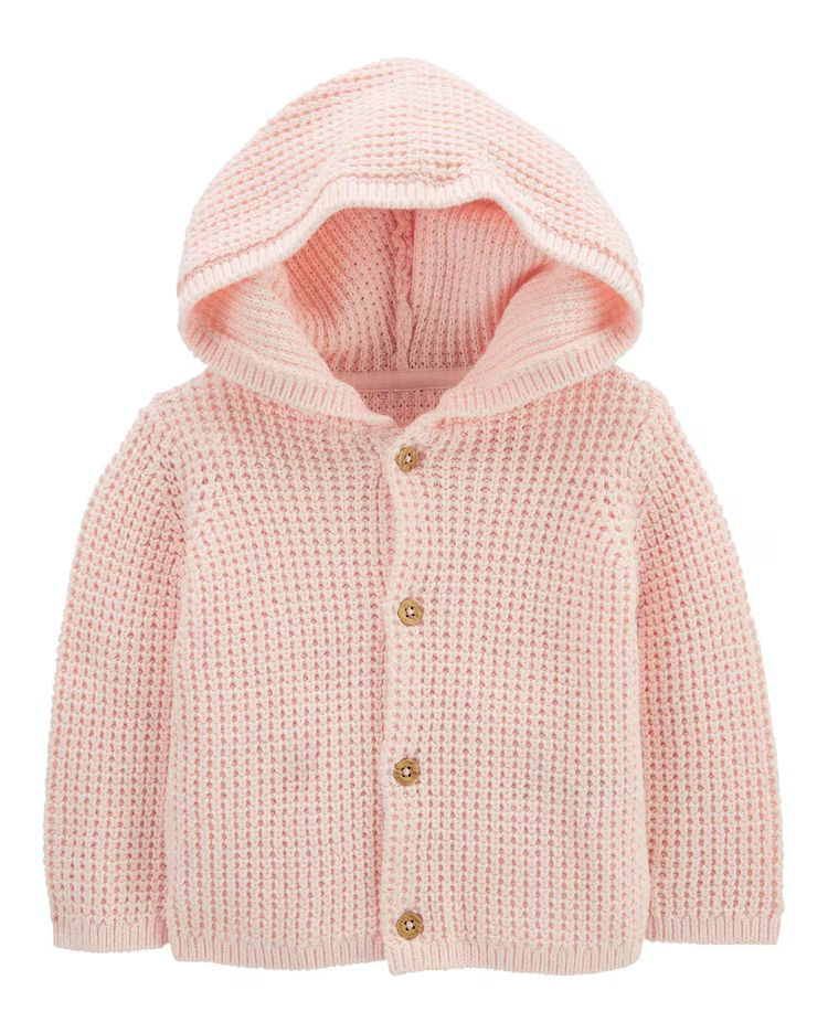 Casaco bebê tricot com fios rosa | Carter's