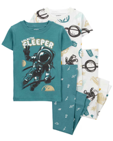 Pijama longo infantil 4 peças manga curta galactic sleeper multicor | Carter's