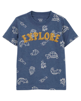 Camiseta infantil manga curta explore azul | Carter's
