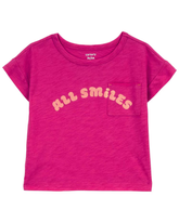 Camiseta infantil com bolso all smiles rosa | Carter's