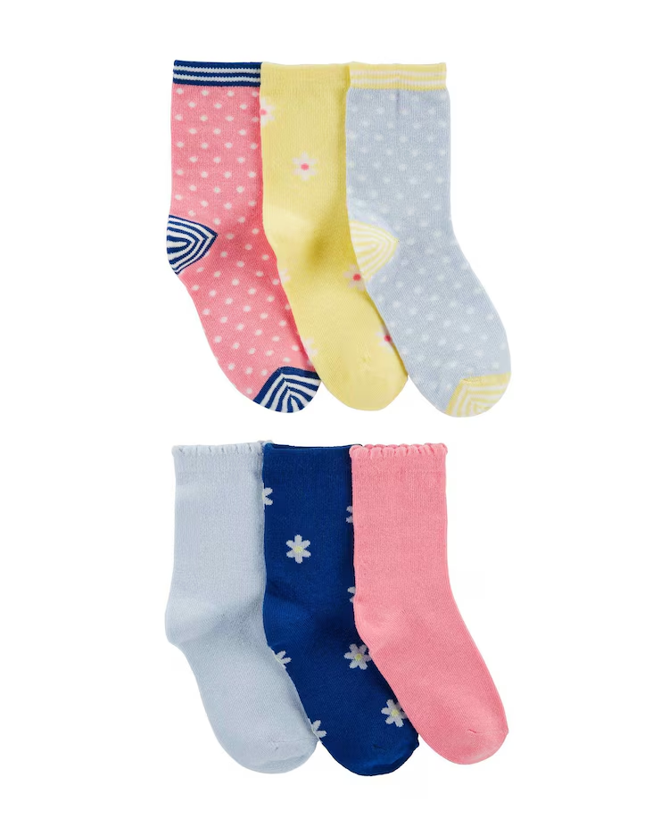 Kit meia infantil 6 pares com poás multicor | Carter's