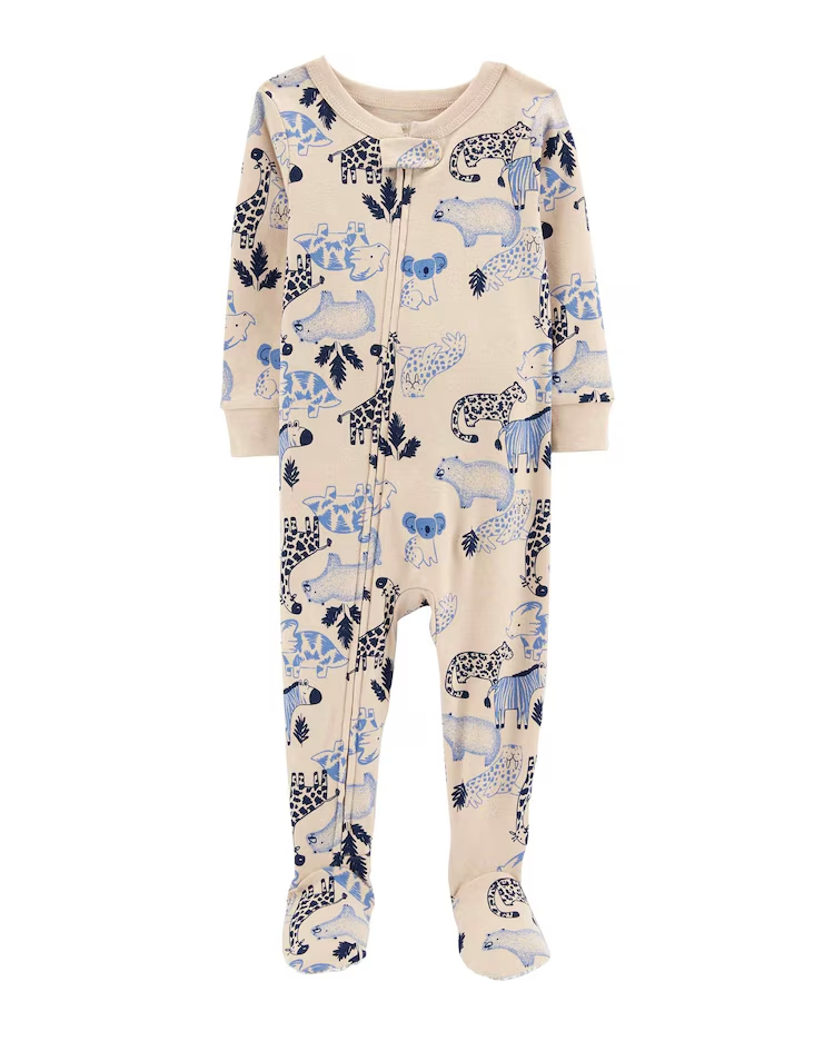 Macacão pijama infantil animais pezinho bege | Carter's