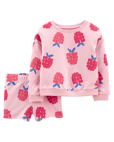 Conjunto Infantil Carter's 2 Peças Frutinhas Rosa Claro/Rosa Pink Tam 2 a 5