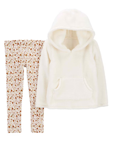 Conjunto longo infantil 2 peças em fleece florzinhas multicor | Carter's