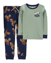 Pijama longo infantil 2 peças motociclista azul | Carter's