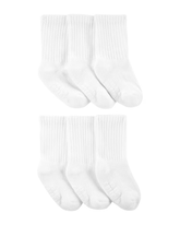 Kit meia infantil 6 pares liso branco | Carter's