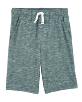 Bermuda de moletom infantil com fios mesclados verde | Carter's