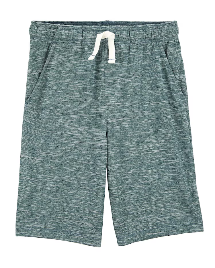 Bermuda de moletom infantil com fios mesclados verde | Carter's