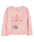 Blusa de moletom infantil com elástico flor rosa | Carter's