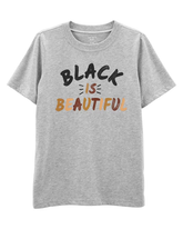 Camiseta Infantil Manga Curta Carter's Black is Beautiful Cinza Mescla Tam 6 a 8