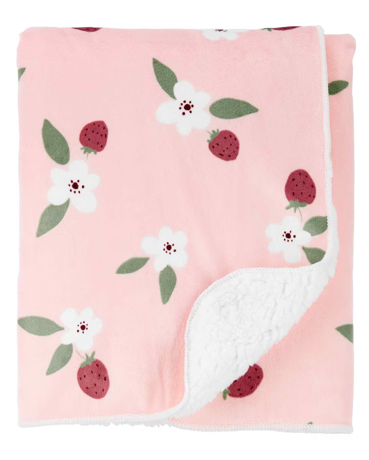 Cobertor bebê floral fleece rosa | Carter's