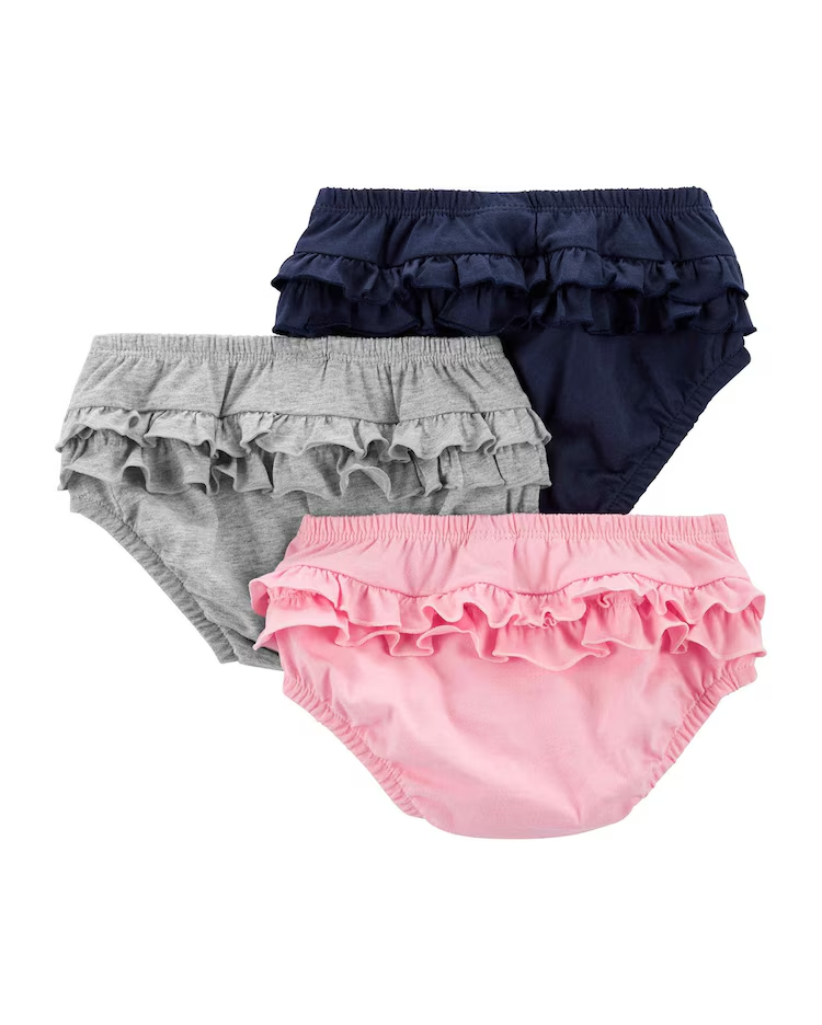 Kit Tapa Fralda Bebê Carter's 3 Peças Azul Marinho/Cinza Mescla/Rosa Claro Tam RN a 24 Meses