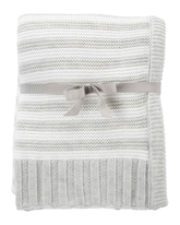 Manta bebê de tricot listrada branca | Carter's