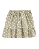 Saia Curta Infantil Babados Floral Verde Carter's Tam 6 a 8