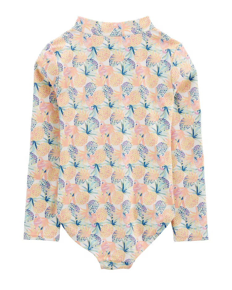 Maiô infantil manga longa abacaxi rosa | Carter's