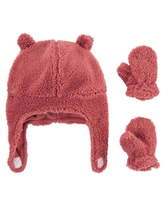Kit touca bebê e luva de fleece rosa | Carter's